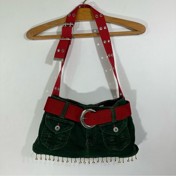 Vintage Y2K Upcycled Green Back Pocket Pants Purse - Picture 1 of 5